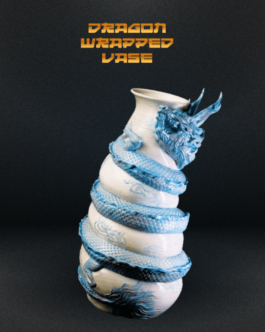 Cachepot Dragon Wrapped Vase