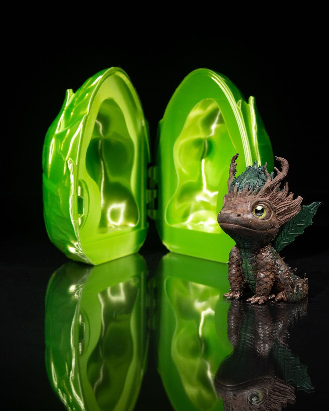 3D Printed Baby Leaf Dragon & Egg – Enchanted Forest Hatchling Collectible - Image 8