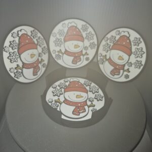 Holiday Snowman Coaster set of 4