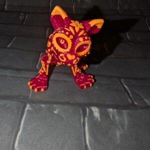 Pink & Orange Sugar Skull Kitty