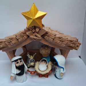 Crèche de Noël unique en impression 3D multicouleur
