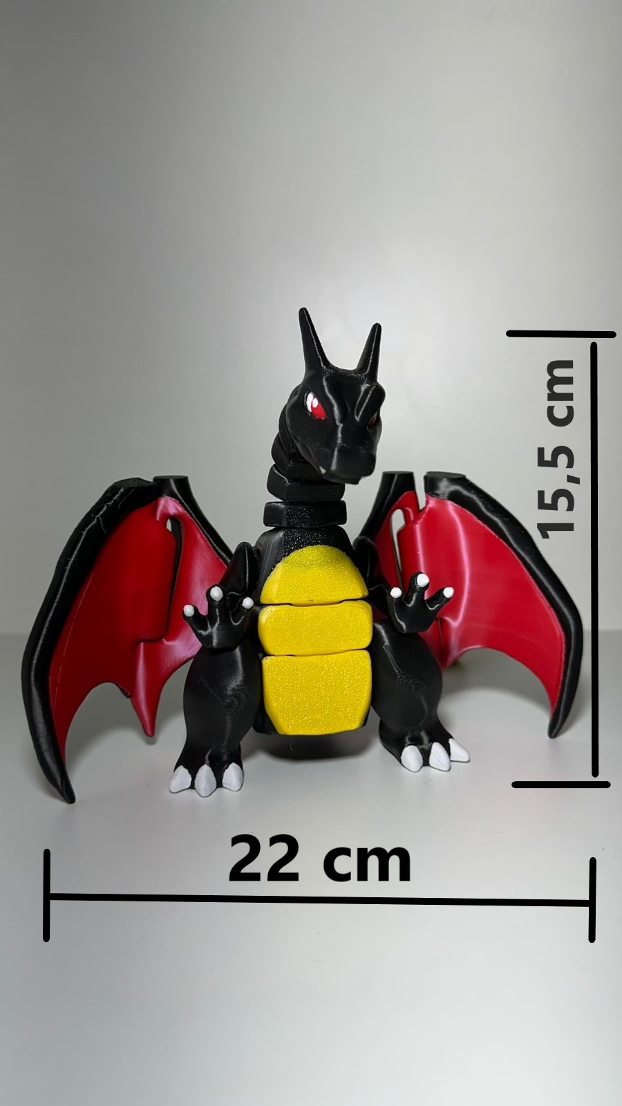 Charizard Black flexível Grande - 22 cm x 15 cm x 34 cm - Image 2