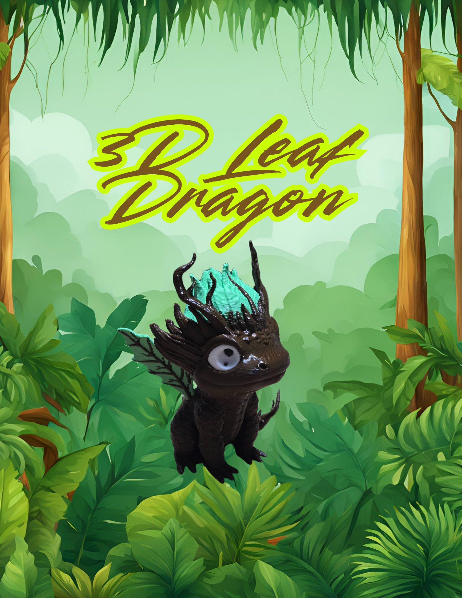 3D Printed Baby Leaf Dragon & Egg – Enchanted Forest Hatchling Collectible - Image 2