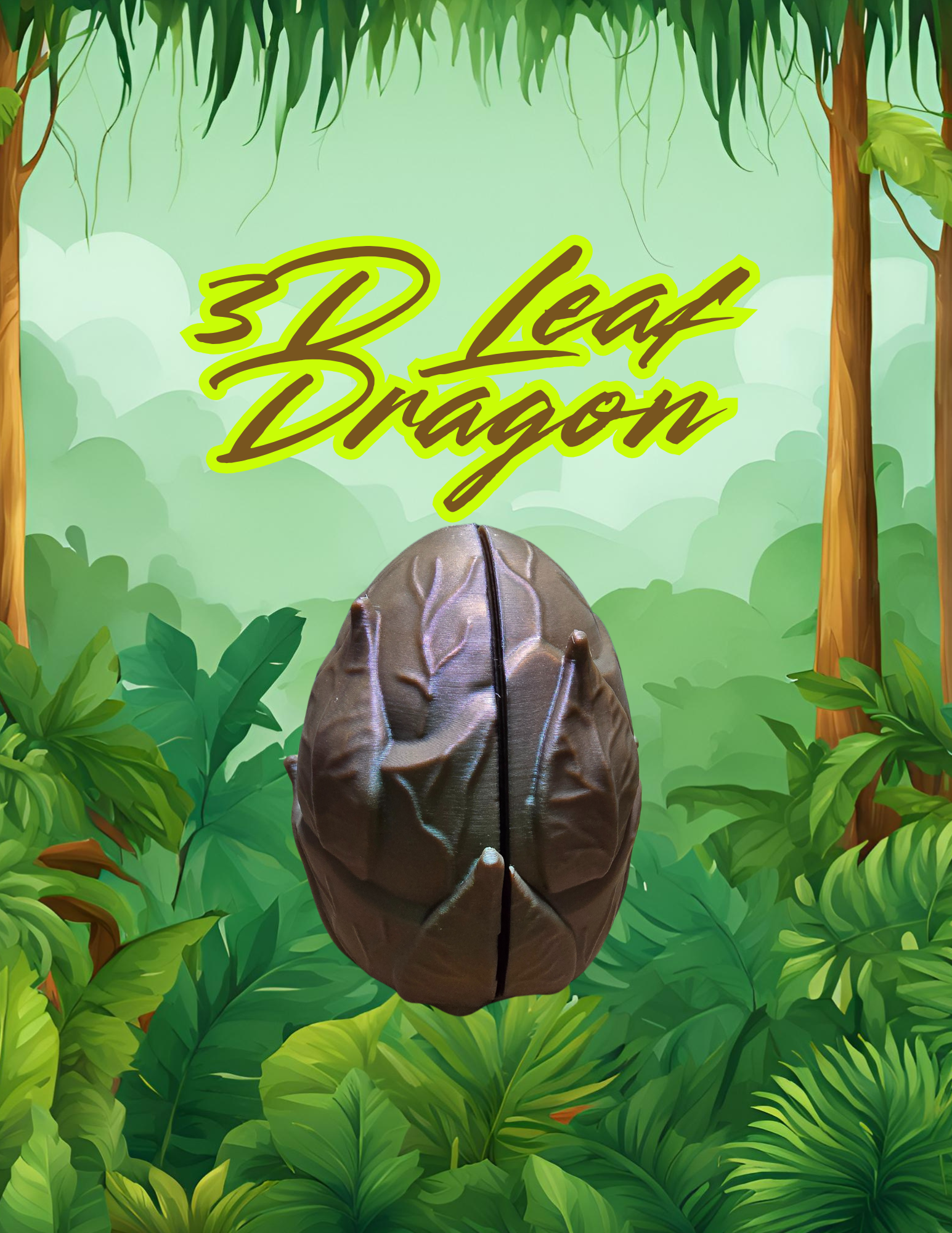 3D Printed Baby Leaf Dragon & Egg – Enchanted Forest Hatchling Collectible - Image 3