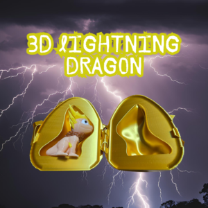 3D Printed Baby Lightning Dragon & Egg – Electrifying Hatchling Collectible