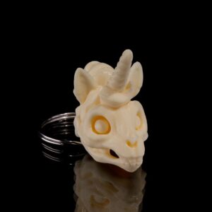 Unicorn Skeleton Head Keychain