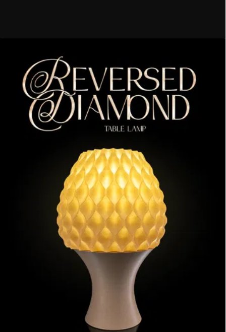 Abajur portátil "Reversed Diamond" sem fio, com lâmpada RGB recarregável e com controle remoto. Fabricada com plástico ecológico PLA através de impressão 3D. - Image 2