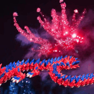 Red,White& Blue Crystal Dragon
