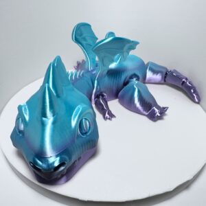 Ice Blue & Purple Big-Head Dragon – One-of-a-Kind Fantasy Collectible – Only 1 Available!