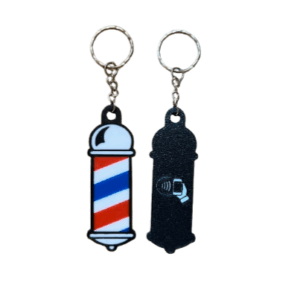 Barber Pole NFC keychain