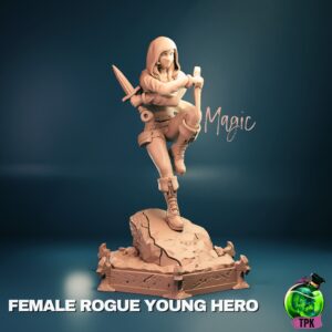 Young Female Rogue | Human | Dagger | Hood | D&D Dungeons and Dragons 5e