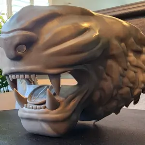 Tiger Animal Face Mask (Unpainted) – 3D Printed Decor, Costume & Cosplay