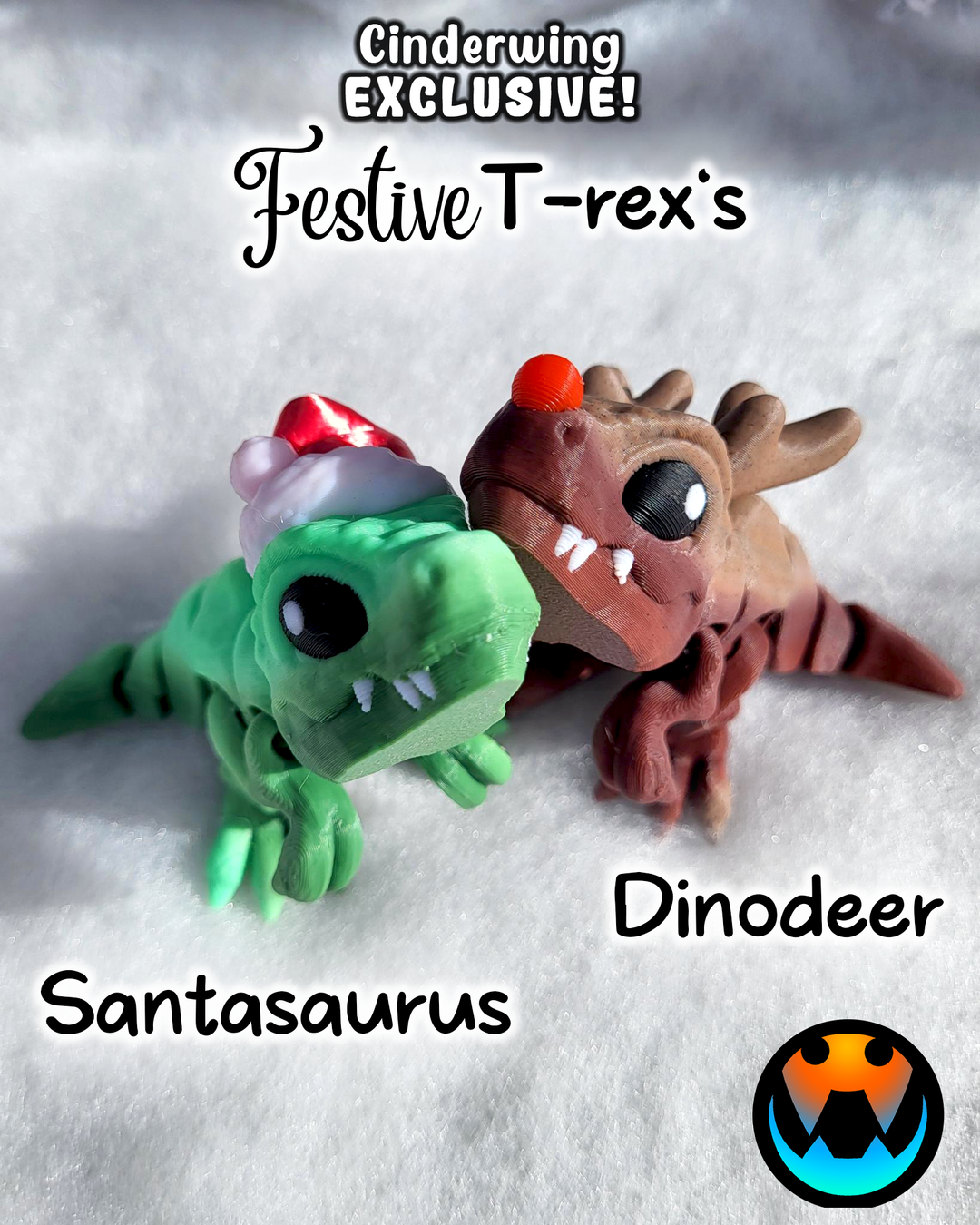 Festive T-rex's! Dinodeer & Santasaurus - Image 3
