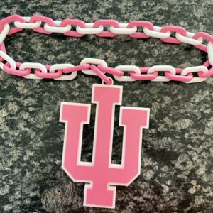 Indiana University (Pink) Oversized Hype Chain Charm and Necklace