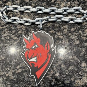 Jeffersonville Devils Oversized Hype Chain Charm and Necklace