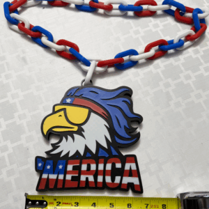Merica Patriotic Oversized Hype Chain Charm and Necklace