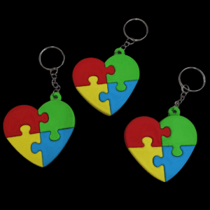 Chaveiro de Quebra-Cabeça Corações