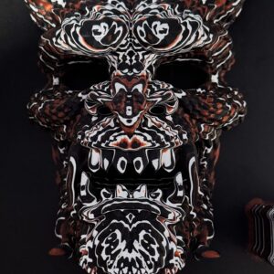 ColorStacked Japanese Oni Mask