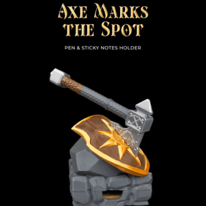 Axe Marks the Spot -Pen & Sticky Notes Holder
