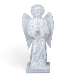 magem Santo Anjo Branco com Asas [Material/PLA] | Decoração Religiosa para Altar e Presente | 20 CM