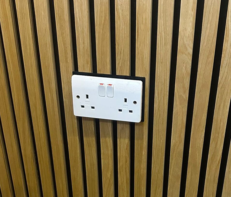 Plug Socket Surrounds for Acoustic wall panelling