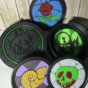 Villain Drink Coasters with Case